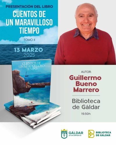 Cartel De La Presentación Del Libro En La Biblioteca De Gáldar