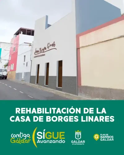 Cartel De La Rehabilitación De La Casa De Borges Linares
