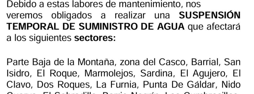 Cartel del corte de Aqualia