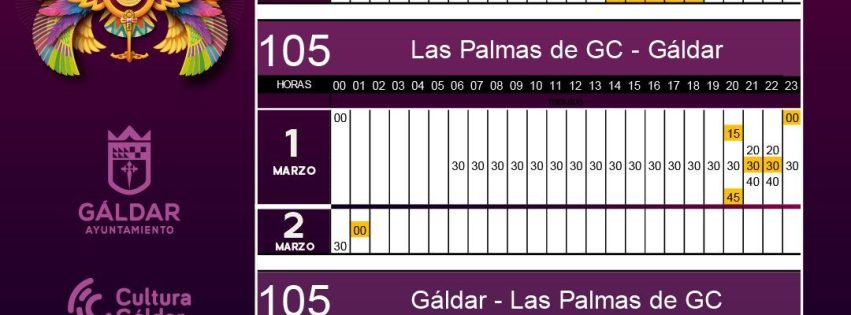 Cartel del refuerzo de guaguas para la Cabalgata