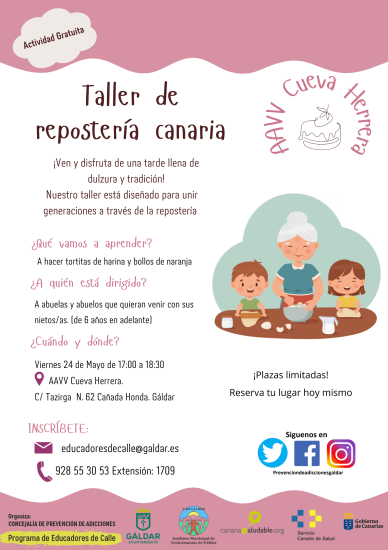 Cartel del taller de repostería canaria