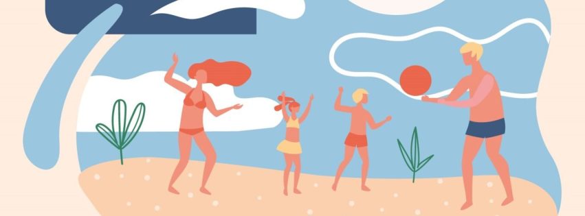 Cartel juegos en la playa