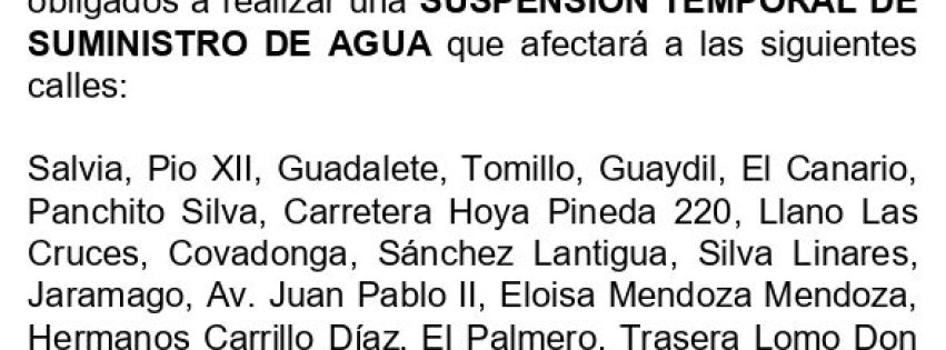 Cartel suspensión Aqualia