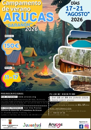 Cartel Campamento De Verano Arucas Garañón 2026