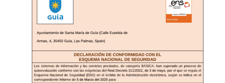 Declaración de Conformidad con el ENS