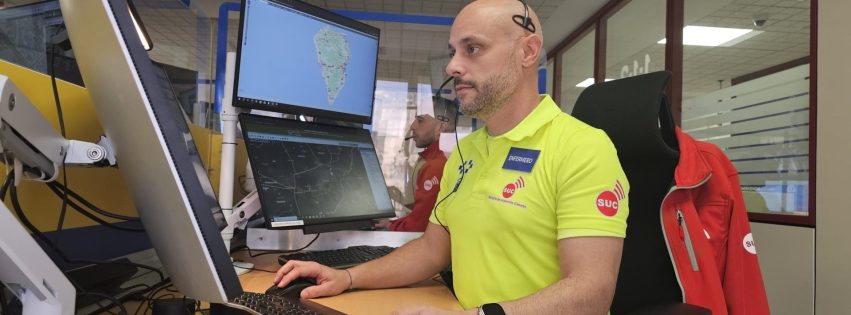 Enfermero coordinador del SUC en la sala operativa