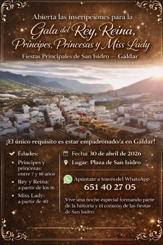 Gala del Rey, Reina, Príncipes, Princesas y Miss Lady de San Isidro 2026