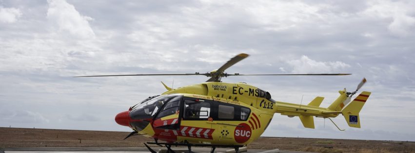 Helicóptero medicalizado del SUC imagen de archivo