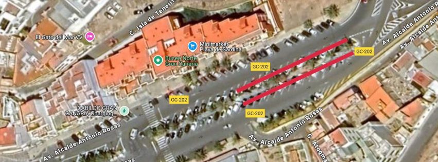 Inicio de la obra en la Avenida de la Playa de Sardina