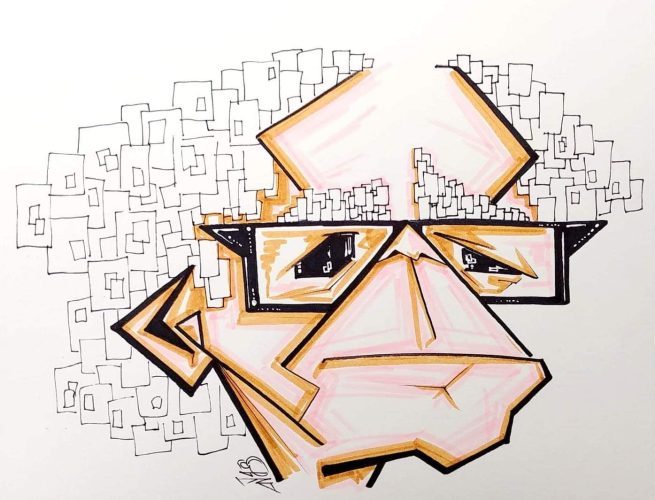 Luis Alemán Montull, Autor Caricatura Nestor Dámaso