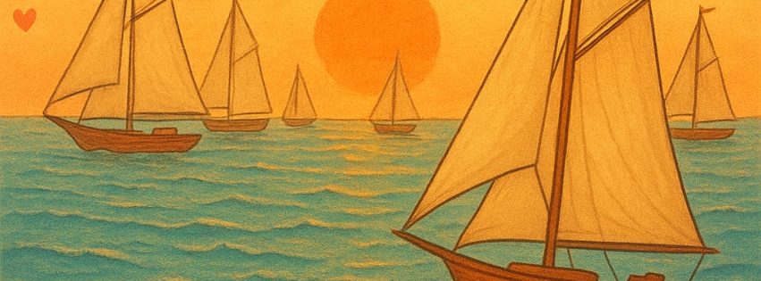 Niños mirando barcos de vela