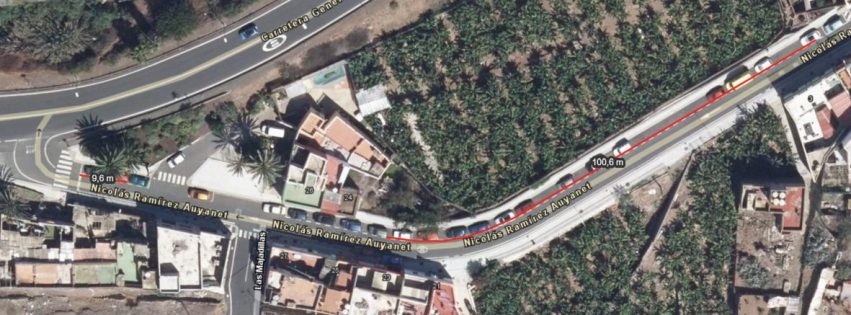 Ocupacion de via en la calle Nicolas Ramirez Auyanet