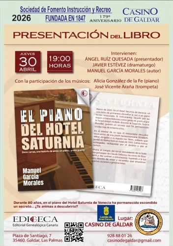 Presentación De Libro El Piano Del Hotel Saturna 6 Mayo