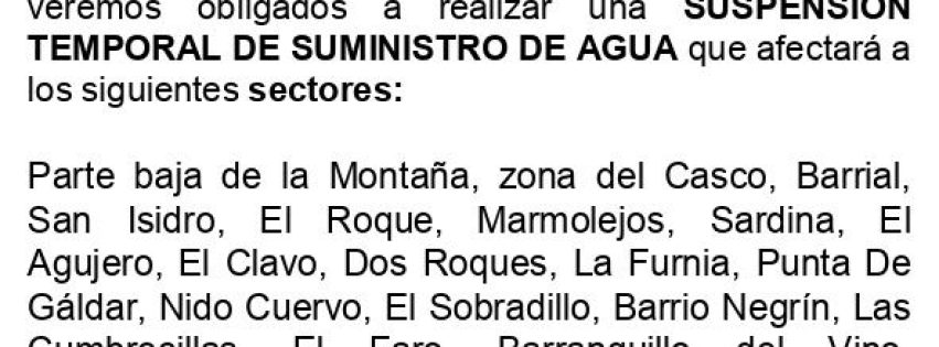 Suspensión del suministro de Aqualia