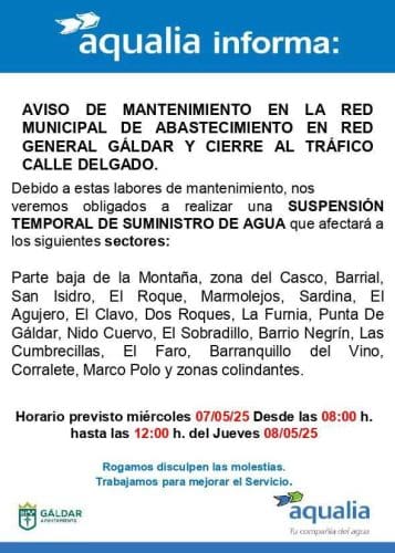 Suspensión Del Suministro De Aqualia