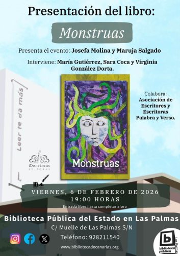 Cartel Presentación Monstruas. Biblioteca