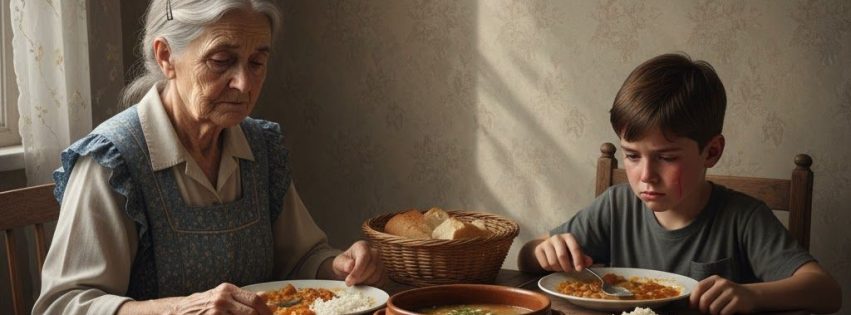 mi niño la comida no se desperdicia eso es pecado mortal no perdamos los valores de antaño